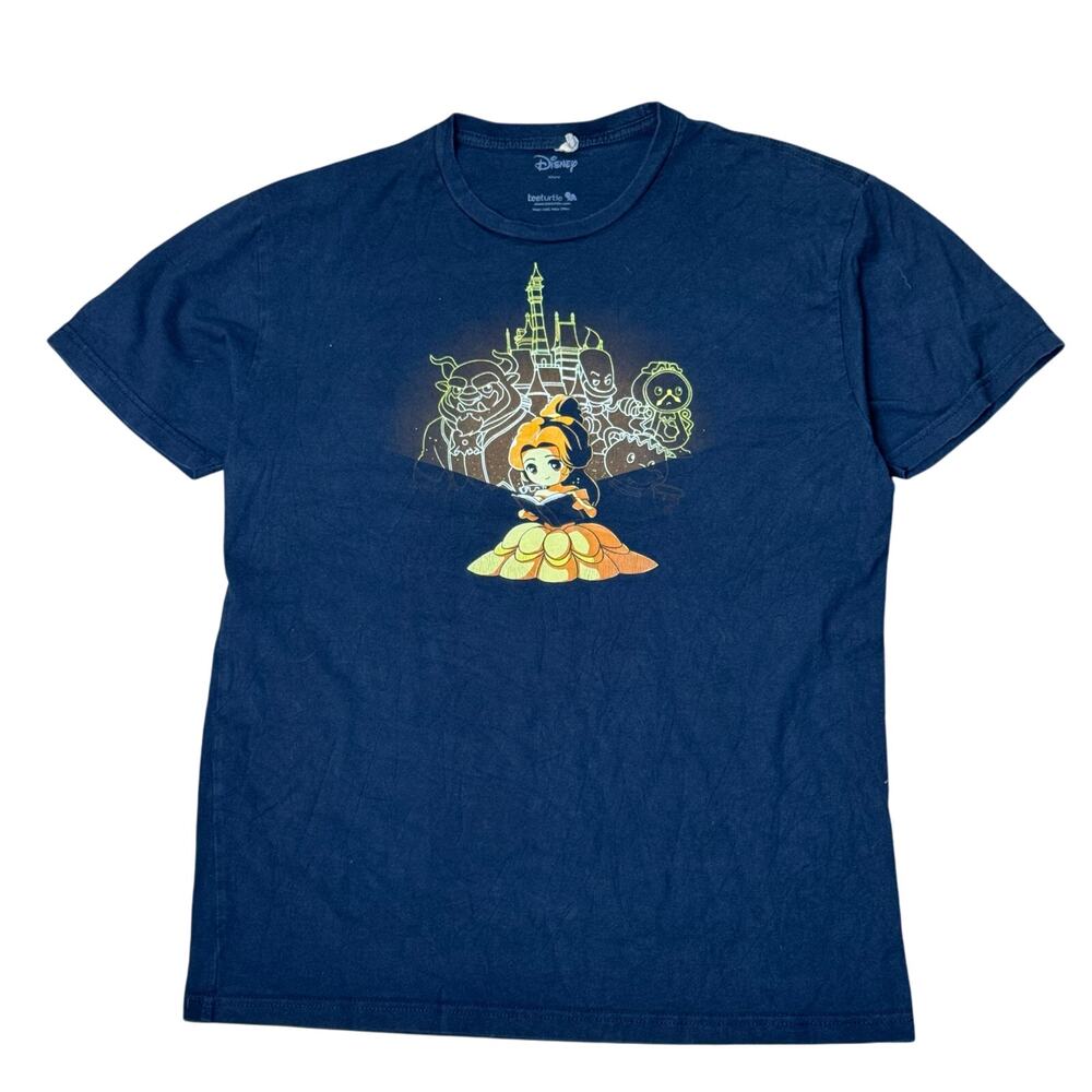 DISNEY DISNEYLAND BEAUTY AND THE BEAST BELLE SHIRT BLUE M MEDIUM WOMEN